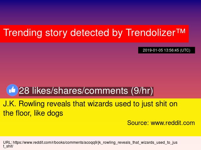 J.K. Rowling reveals that wizards used to just shit on the J.K. Rowling reveals that wizards used to just shit on the